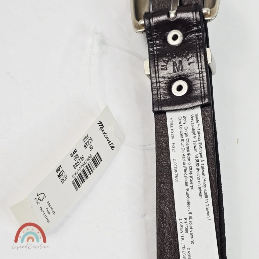 New! Madewel Western Belt in Dark Coffee Leather